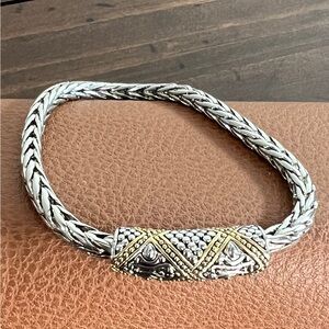 Sterling Silver and Gold Two-Tone Braided Bracelet